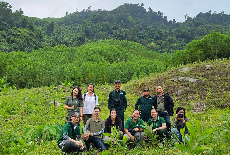 The team and the two different landscapes