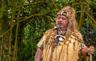 A Cook Islander in ceremonial dress